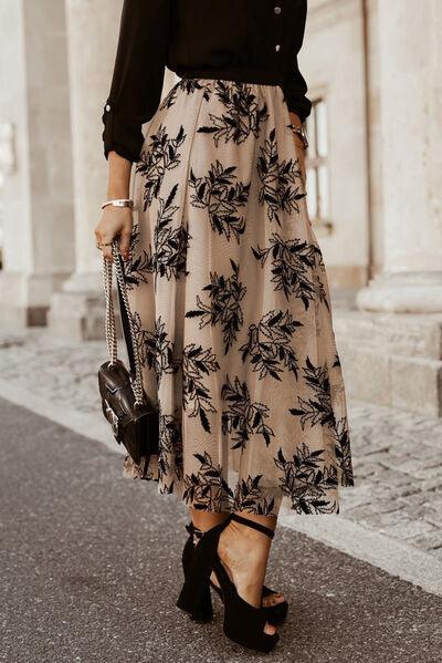 Embroidered High Waist Maxi Skirt - Lucianne Boutique