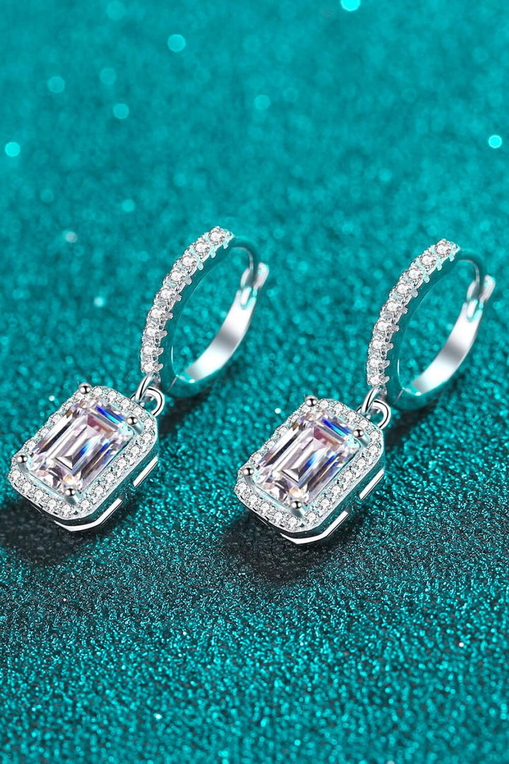 Moissanite 925 Sterling Silver Drop Earrings - Lucianne Boutique