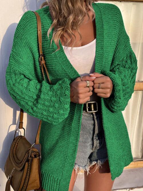 Open Front Cable-Knit Cardigan - Lucianne Boutique
