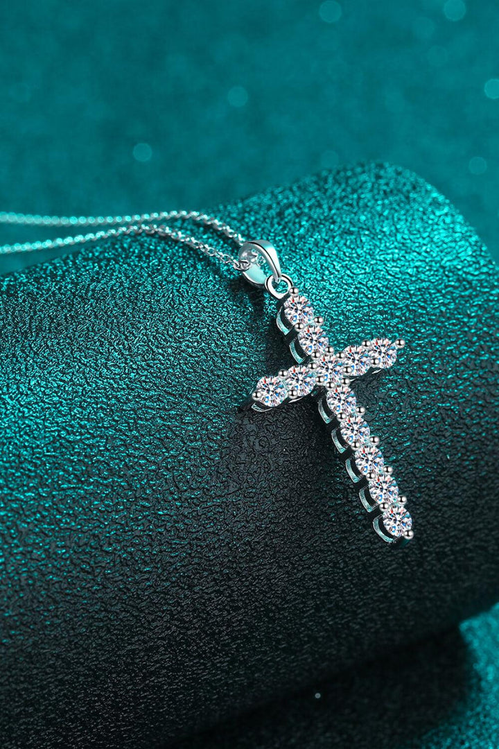 Moissanite Cross Pendant Chain Necklace - Lucianne Boutique
