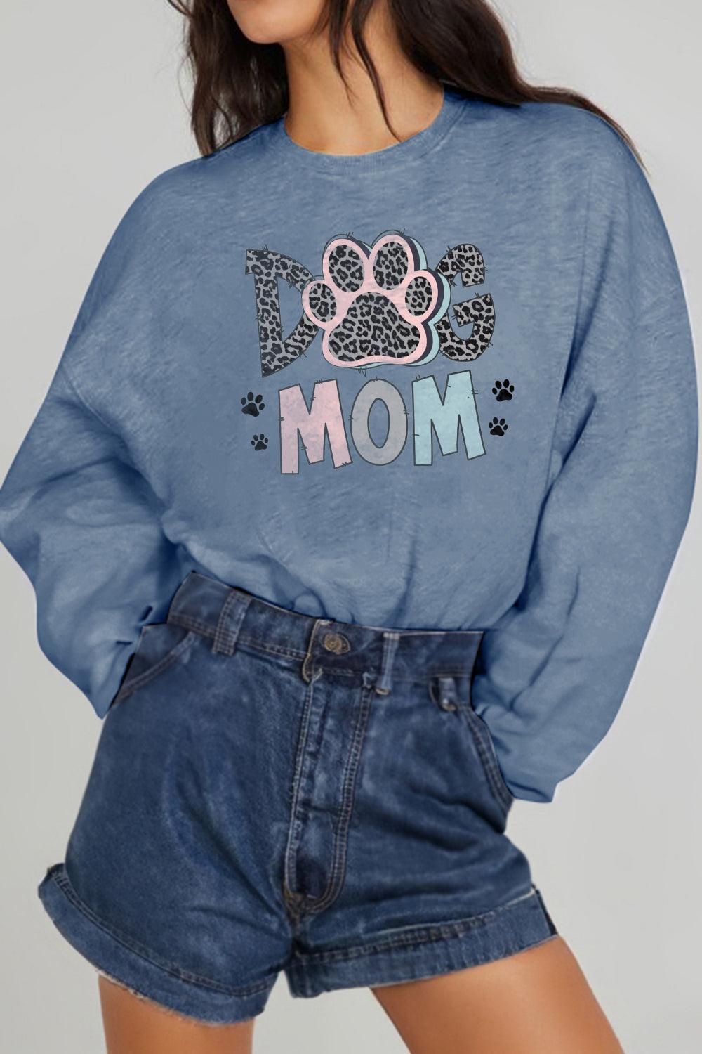 Simply Love Simply Love Full Size DOG MOM Graphic Sweatshirt - Lucianne Boutique