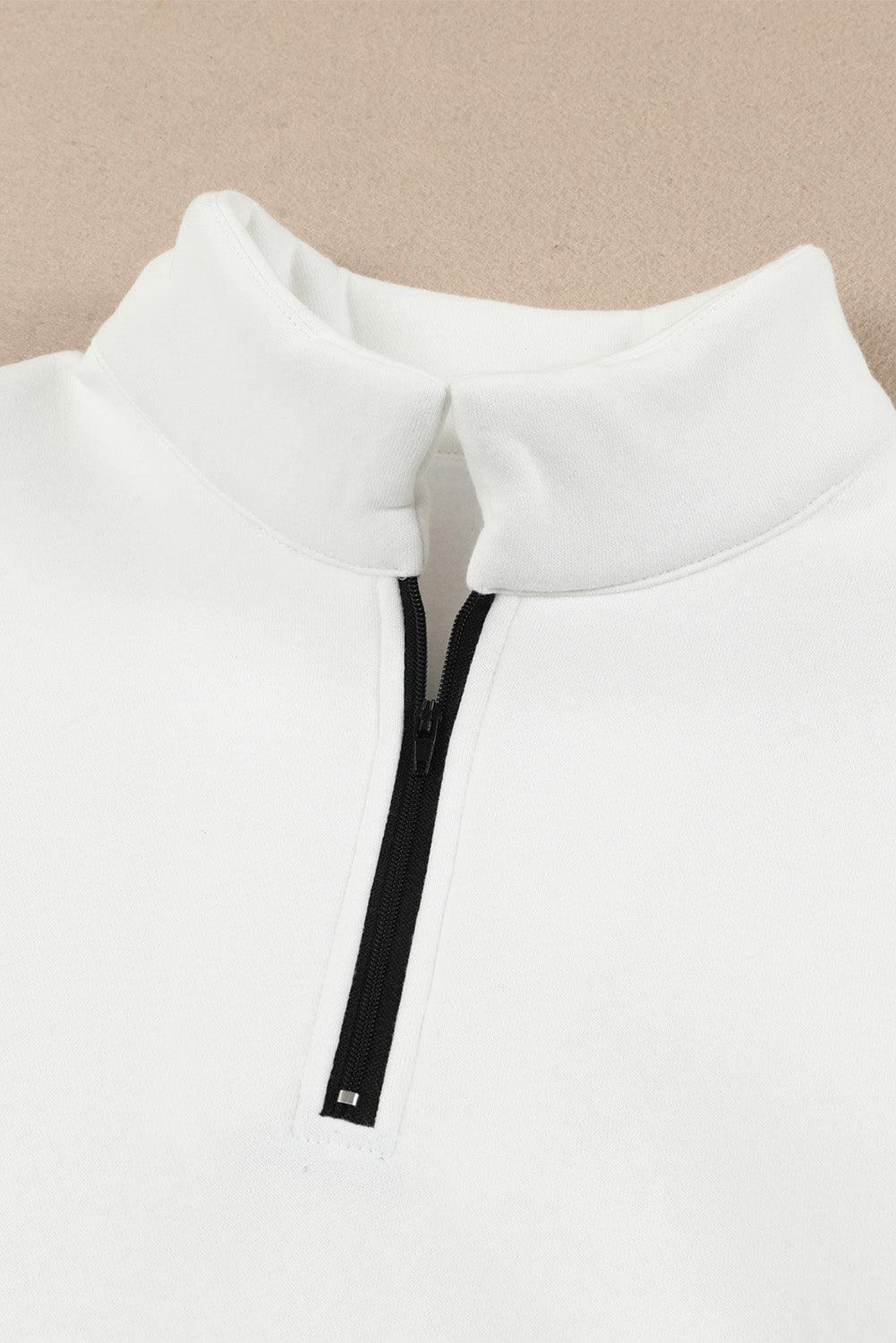 Quarter Zip Dropped Shoulder Sweatshirt - Lucianne Boutique