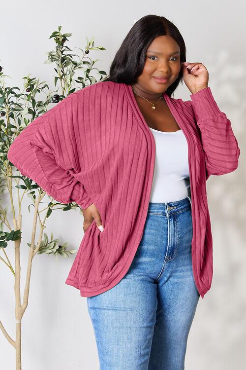 Basic Bae Full Size Ribbed Cocoon Cardigan - Lucianne Boutique