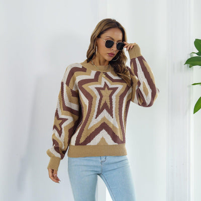 Star Dropped Shoulder Sweater - Lucianne Boutique