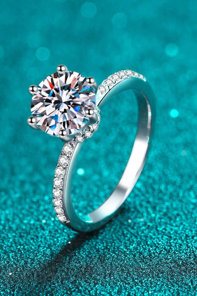 925 Sterling Silver 2 Carat Moissanite Ring - Lucianne Boutique