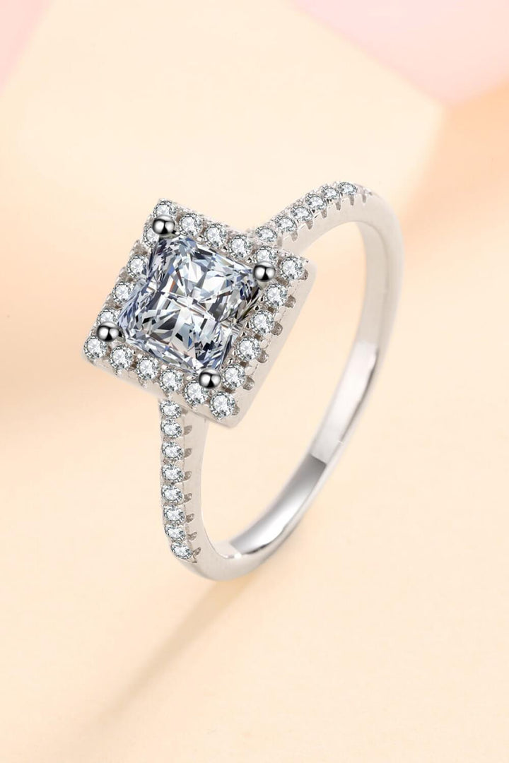 Sterling Silver Square Moissanite Ring - Lucianne Boutique
