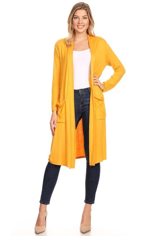 Solid duster cardigan in a loose fit - Lucianne Boutique
