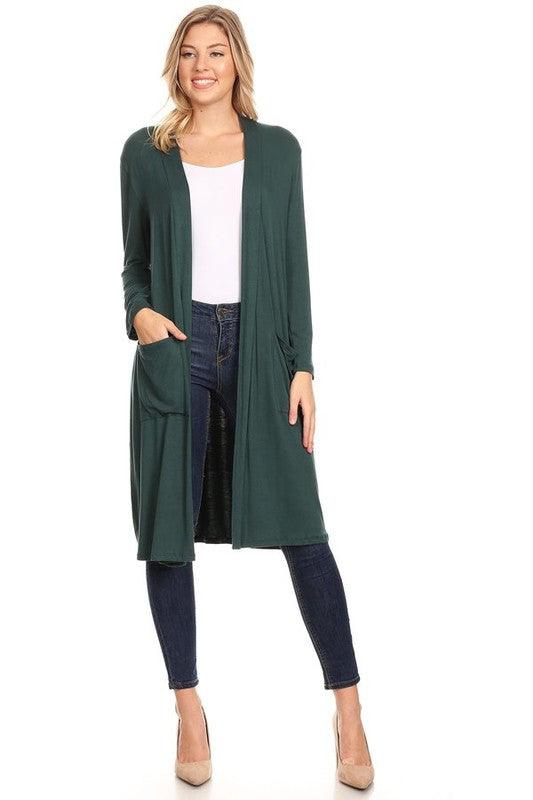 Solid duster cardigan in a loose fit