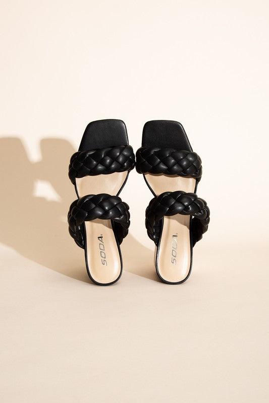 BUGGY-S BRAIDED STRAP MULE HEELS - Lucianne Boutique