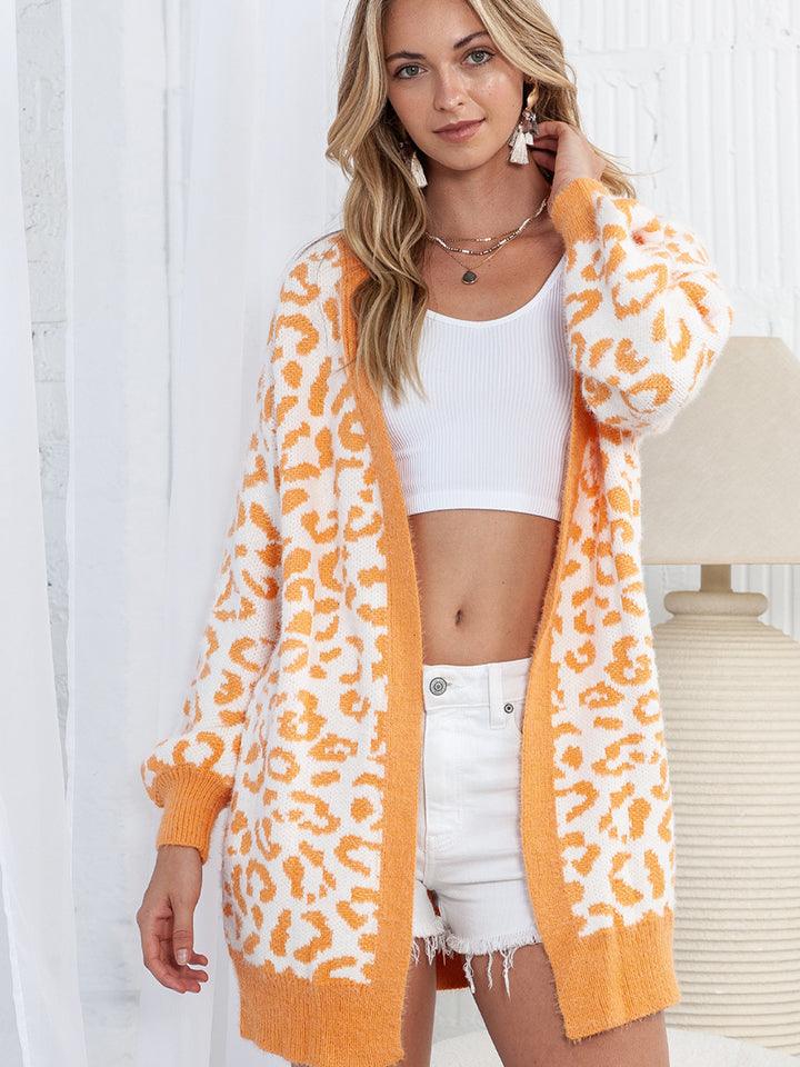 Printed Long Sleeve Cardigan - Lucianne Boutique