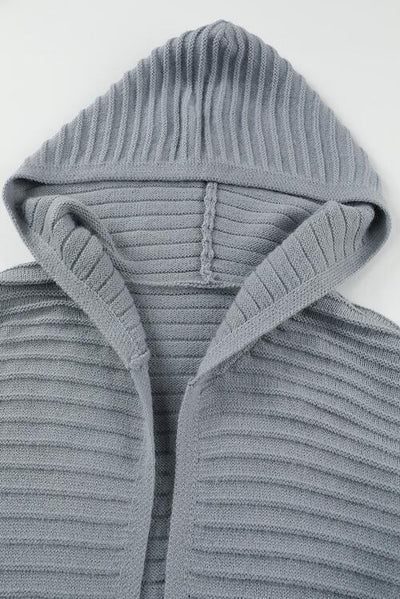 Open Front Longline Hooded Cardigan