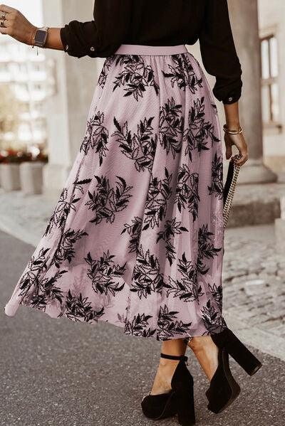 Embroidered High Waist Maxi Skirt - Lucianne Boutique
