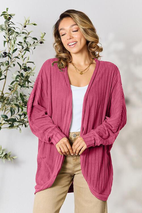 Basic Bae Full Size Ribbed Cocoon Cardigan - Lucianne Boutique