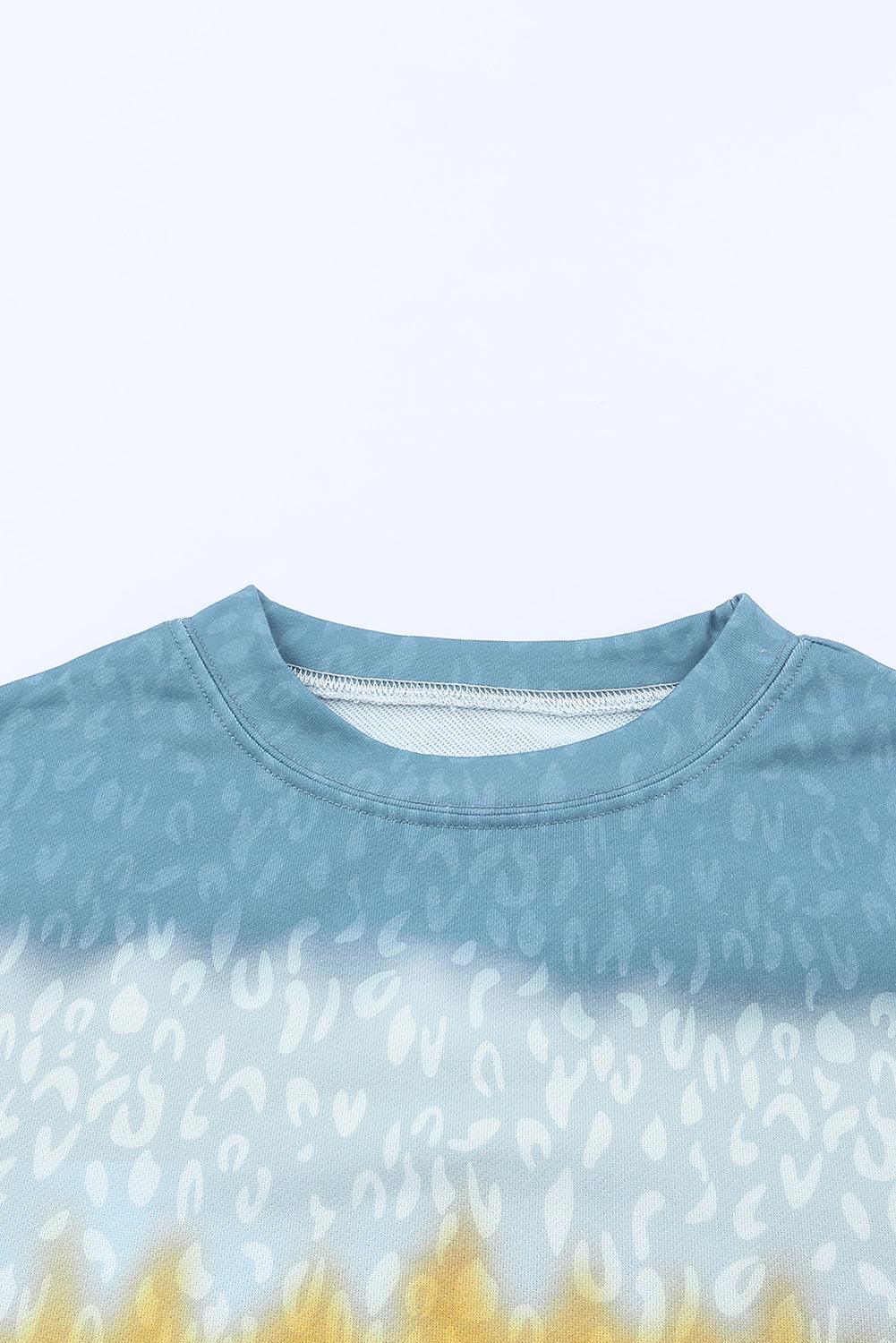 Leopard Tie-Dye Dropped Shoulder Sweatshirt - Lucianne Boutique