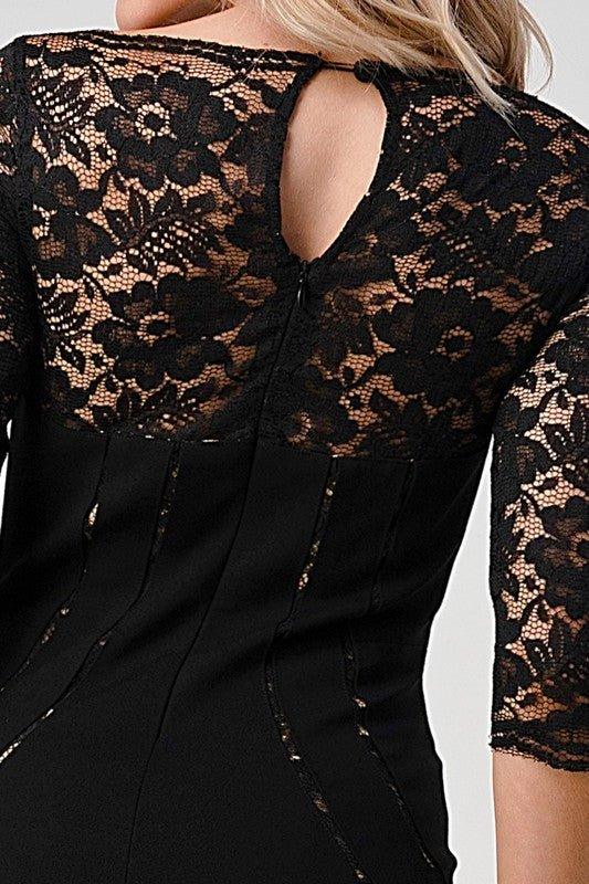 Bustier Lined Lace Top BodyCon Dress - Lucianne Boutique