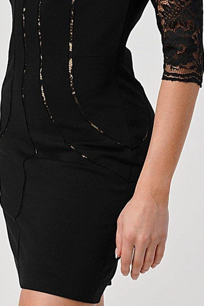 Bustier Lined Lace Top BodyCon Dress - Lucianne Boutique