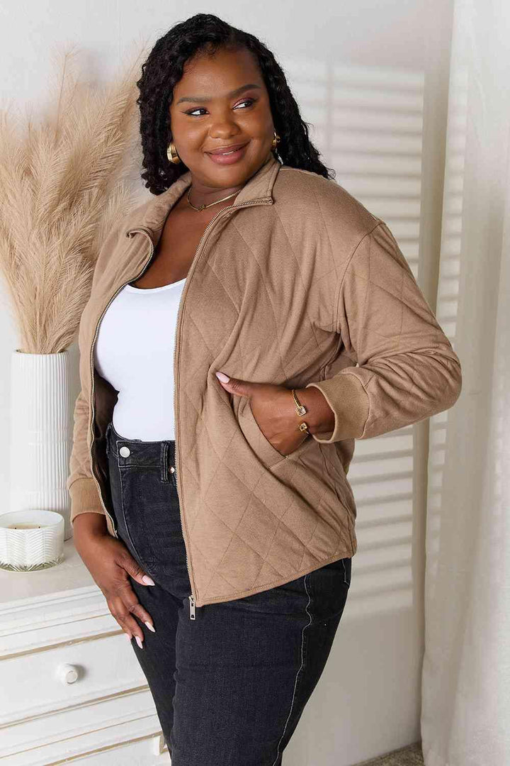 Heimish Full Size Zip-Up Jacket with Pockets - Lucianne Boutique