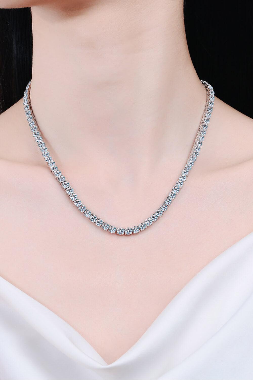 Moissanite Rhodium-Plated Necklace - Lucianne Boutique