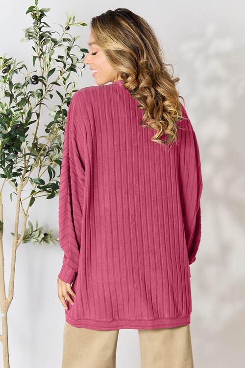 Basic Bae Full Size Ribbed Cocoon Cardigan - Lucianne Boutique