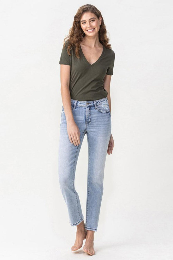 Lovervet Full Size Andrea Midrise Crop Straight Jeans - Lucianne Boutique