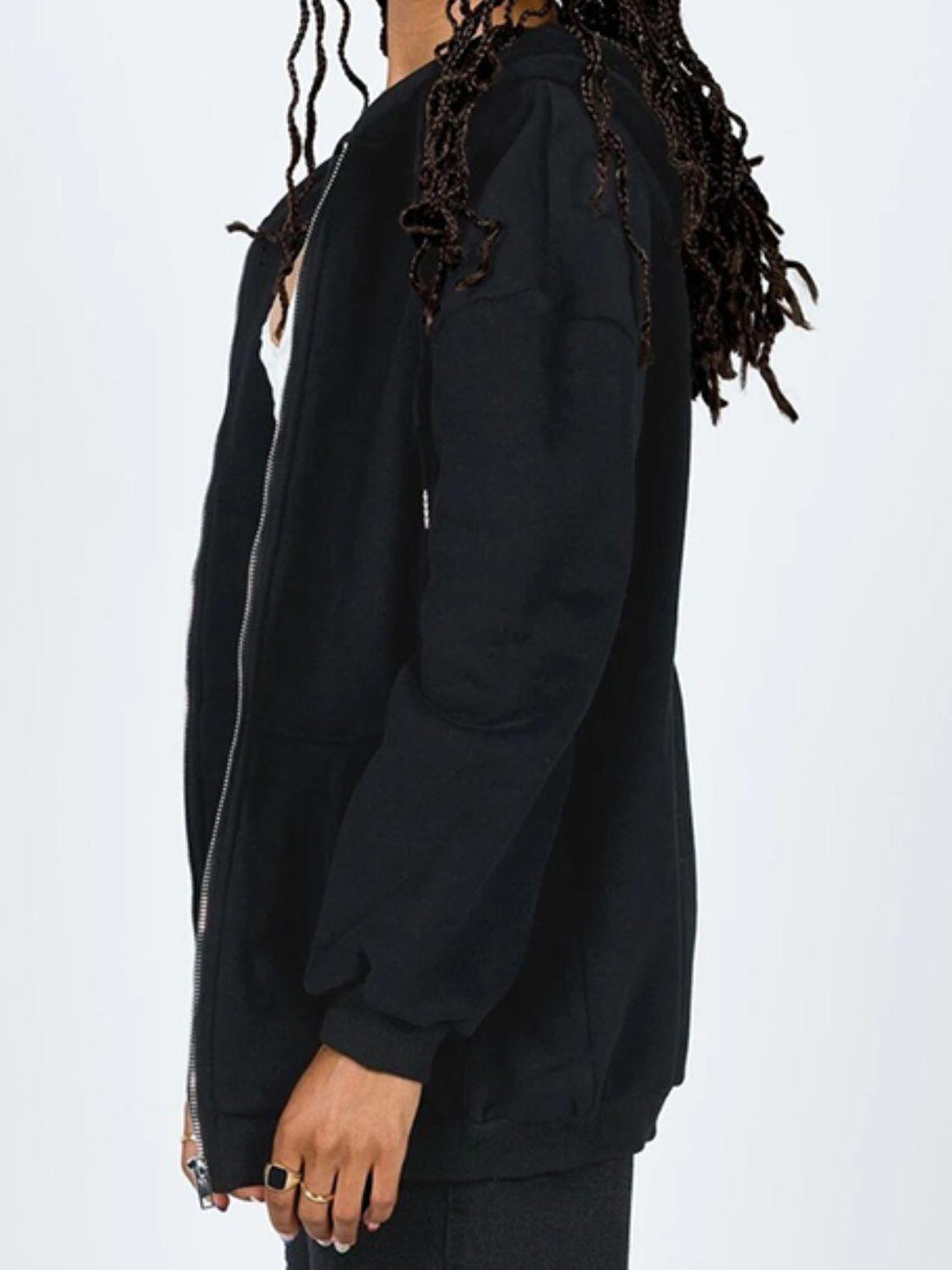 Zip-Up Drawstring Hoodie - Lucianne Boutique