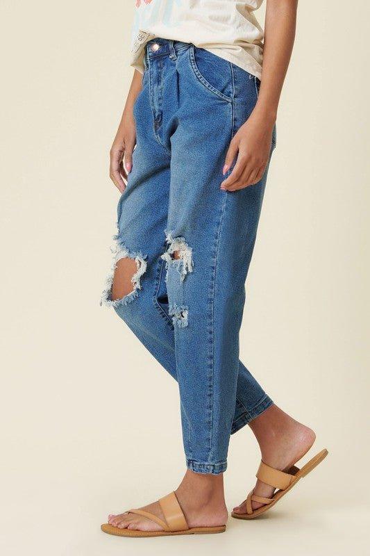 Distressed Slouchy Jean - Lucianne Boutique