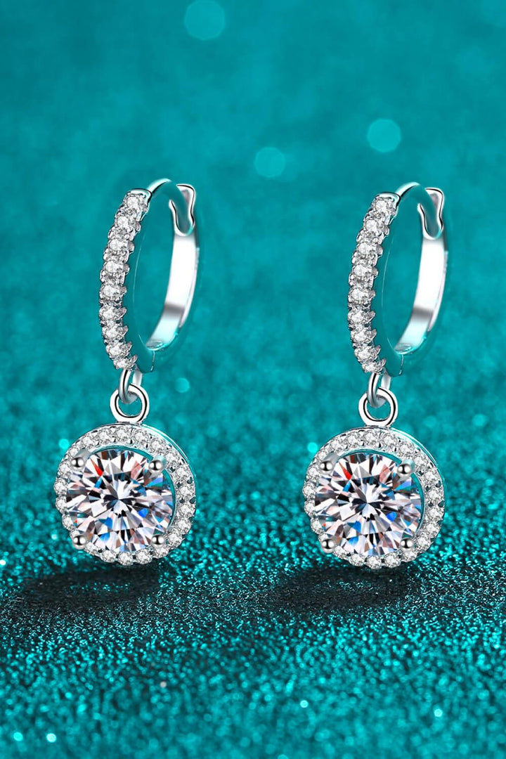 Moissanite Round-Shaped Drop Earrings - Lucianne Boutique