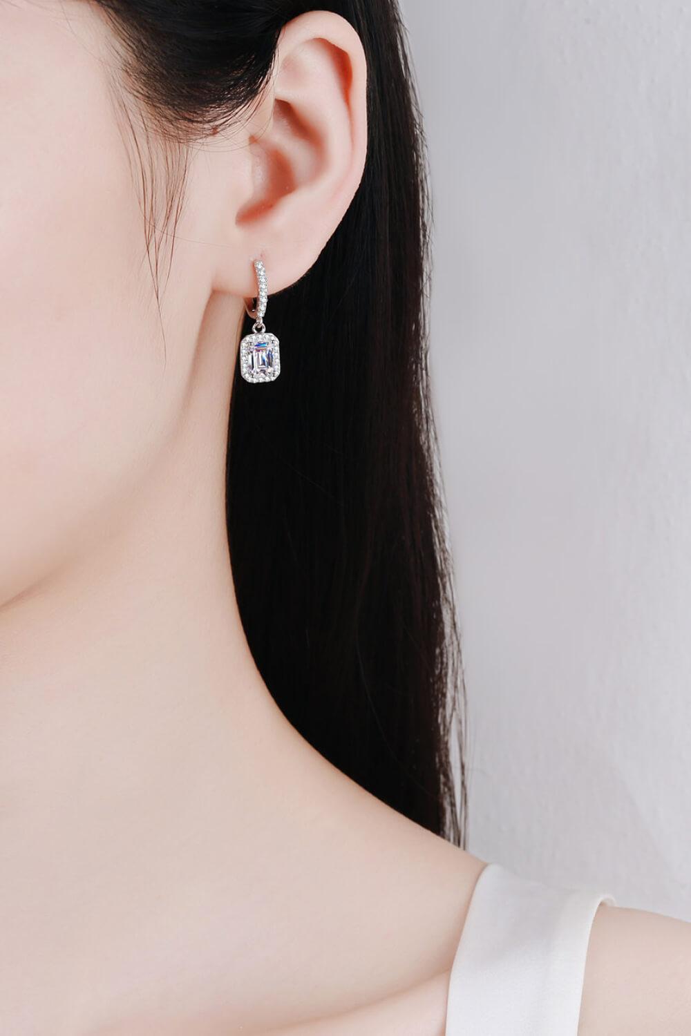 Moissanite 925 Sterling Silver Drop Earrings - Lucianne Boutique