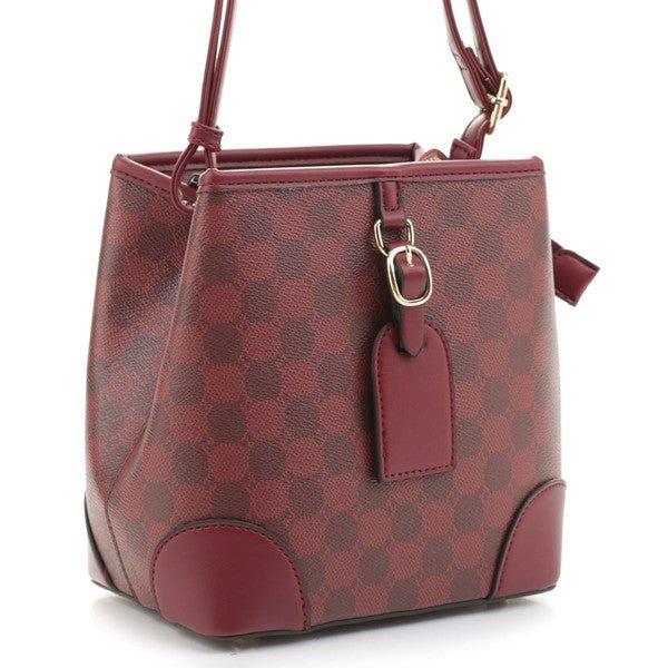 Fashion Monogram Bucket Satchel Crossbody Bag - Lucianne Boutique