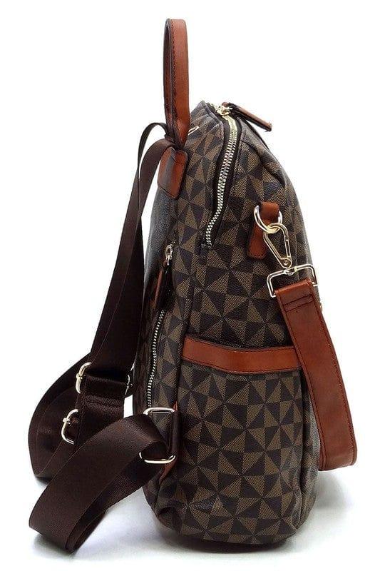PM Monogram Striped Convertible Backpack - Lucianne Boutique