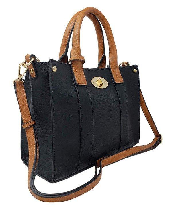 Faux Leather Mini Satchel Crossbody Bag - Lucianne Boutique