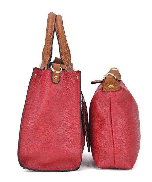 Faux Leather Mini Satchel Crossbody Bag - Lucianne Boutique