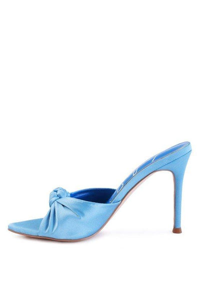 FIRST CRUSH SATIN KNOT HIGH HEELED SANDALS - Lucianne Boutique