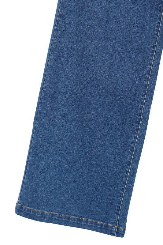 Flared high waist pin tuck jeans - Lucianne Boutique