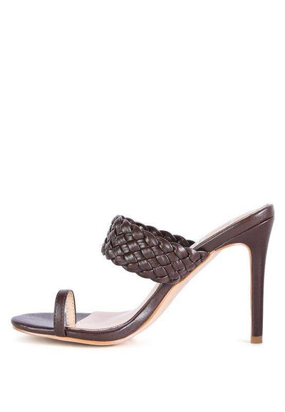 HIGH PERKS WOVEN STRAP TOE RING SANDALS - Lucianne Boutique