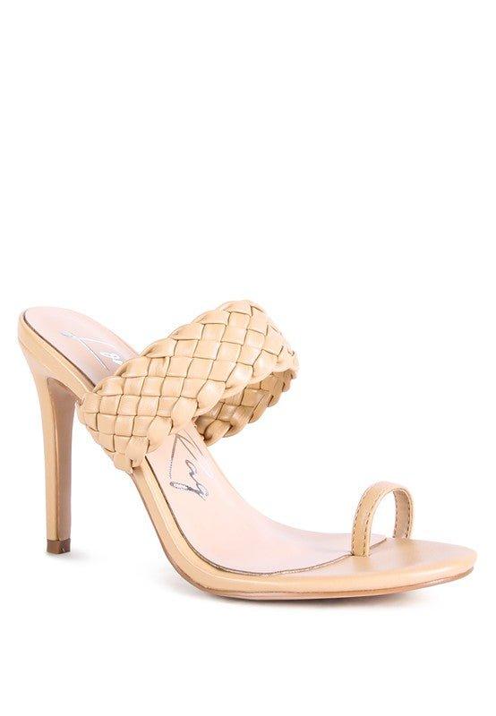 HIGH PERKS WOVEN STRAP TOE RING SANDALS - Lucianne Boutique