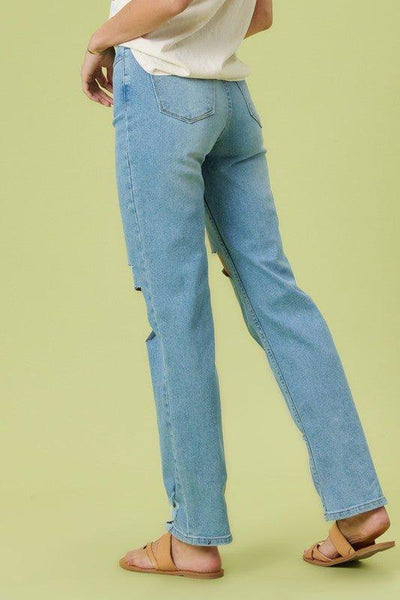 High Rise Distressed Wide Leg Jeans - Lucianne Boutique