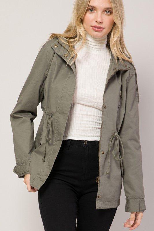Hooded Utility Safari Military Jacket Anorak - Lucianne Boutique
