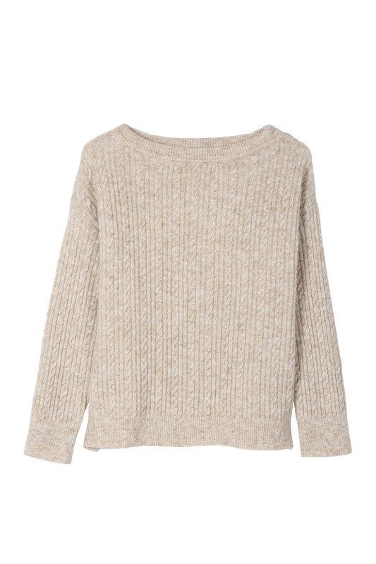 Oversize cable sweater - Lucianne Boutique