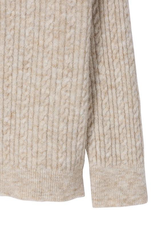 Oversize cable sweater - Lucianne Boutique