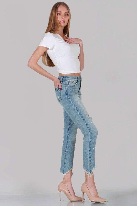 MID RISE RELAXED SKINNY JEANS - Lucianne Boutique