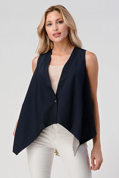 Women's Silk Contrast fashion Vest - Lucianne Boutique