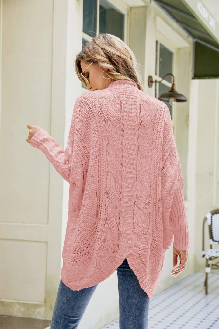 Mixed Knit Open Front Dolman Sleeve Cardigan - Lucianne Boutique