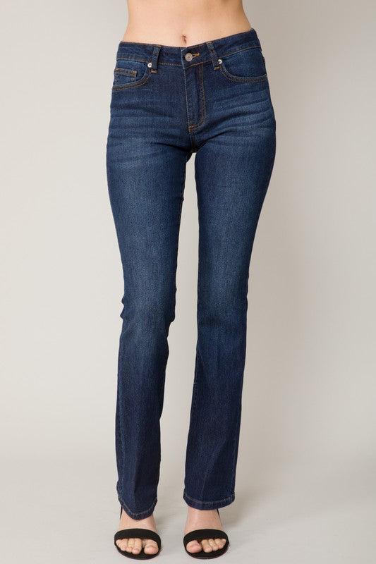 Mid Rise Flare Slim Bootcut Jeans - Lucianne Boutique