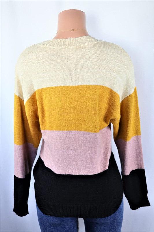 Stripe Colorblock Sweater - Lucianne Boutique