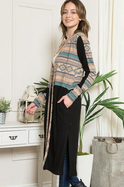 Mixed Media Maxi Cardigan - Lucianne Boutique
