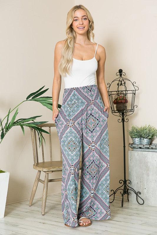 Smocked Wide Leg Pants - Lucianne Boutique