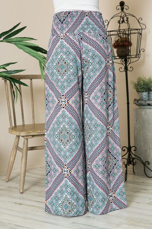 Smocked Wide Leg Pants - Lucianne Boutique