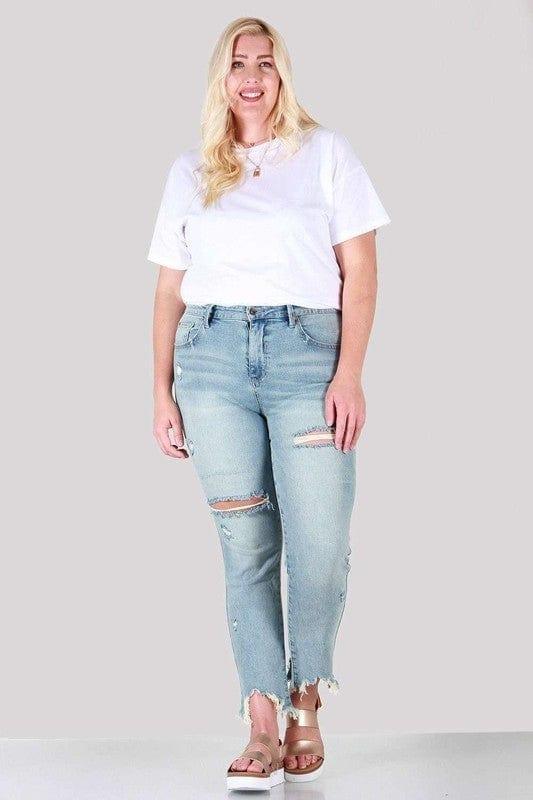PLUS SIZE RELAXED SKINNY JEANS - Lucianne Boutique